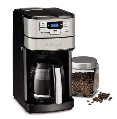 Cuisinart Automatic Grind & Brew 12-Cup Coffee Maker with Blade Grinder, Programmable Coffee Machine Glass Carafe with 1-4 Cup Setting, Brew Pause, Grind-Off Option, DGB-400NAS, Black/Stainless Steel