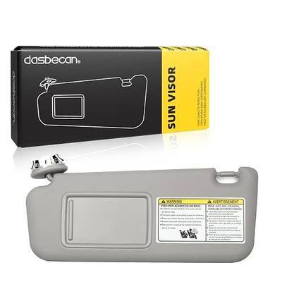 Dasbecan Front Left Driver Side Sun Visor with Vanity Light Compatible with Toyota RAV4 2006-2013 Replaces# 74320-42501-B2 74320-42500-B0 (Gray)