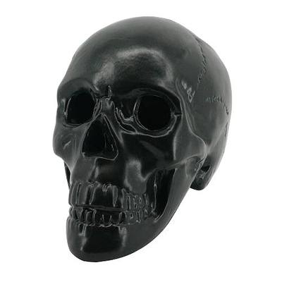Myard Glaze Enamel Ceramic Fireproof Fire Skull Log for Gas or Wood Fireplace Fire Pit BBQ Campfire Bonfire Halloween Horror Decor Summer Camp Christmas (Qty 1, Black)