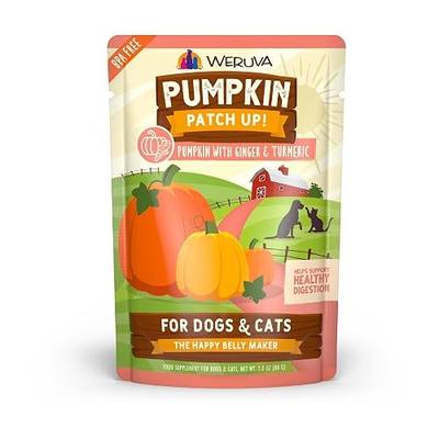 Weruva Pumpkin Patch Up!, Pumpkin with Ginger & Turmeric for Dogs & Cats, 2.8oz Pouch (Pack of 12)