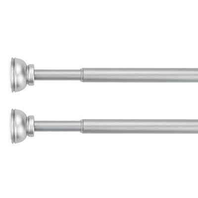 KXLIFE 2 Pack Spring Tension Rod Adjustable 17-26 Inches, Nickle | 1/2-inch Decorative Tension Drapery Rod, Tension Mounted, Non-Slip, for Window, Kitchen, RV