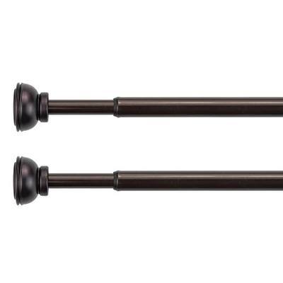 KXLIFE 2 Pack Spring Tension Curtain Rod, 1/2-inch Decorative Tension Drapery Rod for Window, Bronze, (36-60 Inch) | 1/2-inch Decorative Tension Drapery Rod, Tension Mounted, Non-Slip, for Window, Kitchen, RV