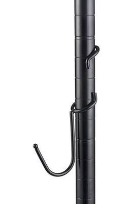 Shelf Pole Hooks, Snap-On Storage Hooks, Black 1 in J Hooks, 5pk