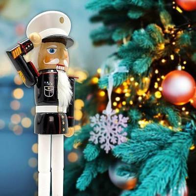 14-inch Wooden Nutcrackers Christmas Decoration Figures Home Décor (Marine Corps)