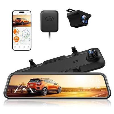 WOLFBOX G840H 12'' Mirror Dash Cam with ADAS and BSD, 2.5K Rear View Mirror Camera Front and Rear, 5.8GHz WiFi, Voice Control, Parking Monitor, Included GPS, Loop Recording (SD Card Not Included)