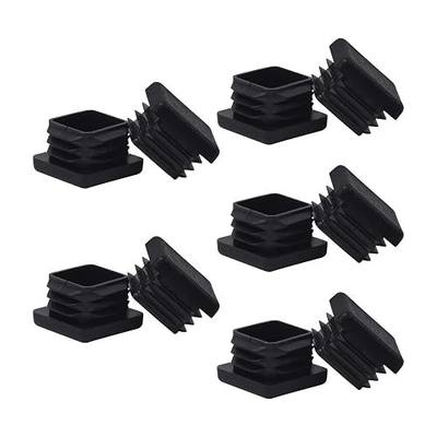 1" 1X1 Square Tubing Plastic Plug End Cap 10 Pack, 1"X1" 1 Inch Black Square Tube End Cap Fence Post Pipe Cover Tubing Insert Chair Glide Finishing Plug