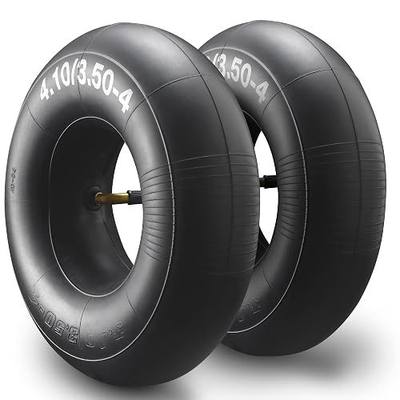 4.10/3.50-4 tube (2-Pack) Thorn Resistant - Extra Heavy Duty - Replacement for Wheelbarrow tire tube, Lawn mower tire tubes, 4.10/3.50/4 - TR-87 Bent Valve Stem