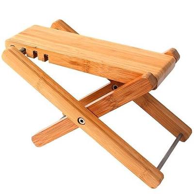 Miwayer Bamboo Guitar Foot Rest: 4-Gear Adjustable Height (4.5"-8"), Non-Slip & Foldable Footstool for Classical Acoustic Guitar Accessories