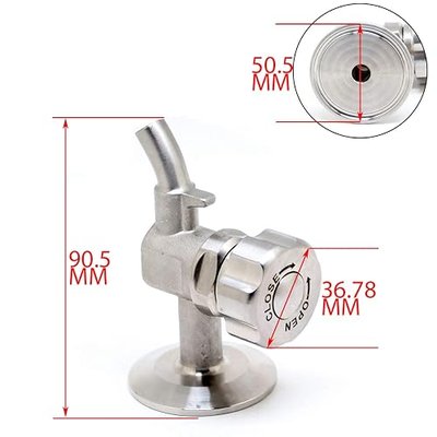 QiiMii 1.5'' SS304 Stainless Sampling Valve Beer Sampling Valve Clamp End