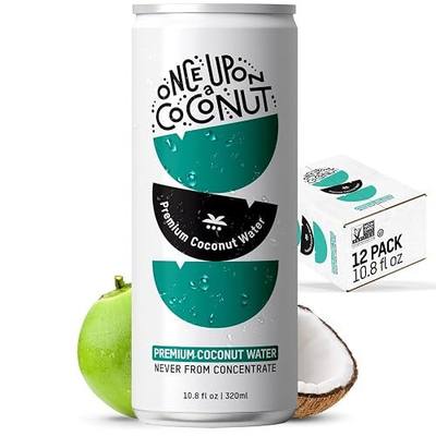 Once Upon a Coconut Premium Coconut Water - Low Calorie All-Natural Drink with Electrolytes - Non-GMO - Gluten-Free - 10.8 Fl Oz (Pack of 12)