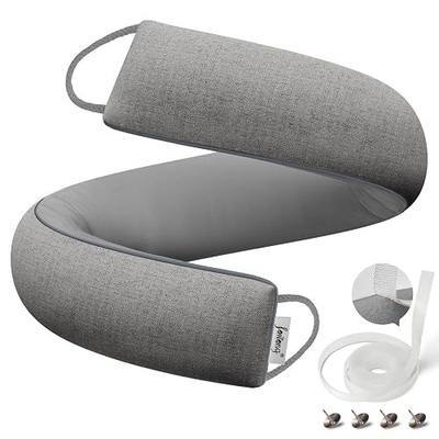 fowong Door Draft Stopper 30 Inch Weighted Under Door Noise Stopper Soundproofing Draft Guard Wind Blocker with Hook Tapes for Easy Install, Grey