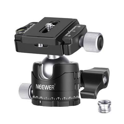 NEEWER Professional 28mm Low Profile Tripod Ball Head with 360° Rotation and 2 Locking Buttons, Arca Type 1/4" QR Plate and Spirit Level for Tripod/Camera, Max Load: 5 kg
