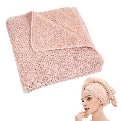 Microfiber Hair Towel Quick Dry Hair Towel Hair Drying Towels Suitable for All Kinds of Hair Ultra Absorbent Long and Thick Hair 20X40inch Lotus Root Pink (1pcs)