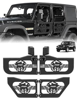 JROAD Jeep Wrangler JK Summer Tubular Half Doors Fit For 2007-2018 Jeep Wrangler JK Unlimited 4-Door Soldier Pattern Front & Rear Tube Doors With Side View Mirror