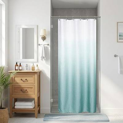 Mrs.Naturall Stall Shower Curtain Small Size 36x72, Waterproof Fabric Summer Coastal Decorative Closet Door Curtain for Bathroom Doorway Laundry Room