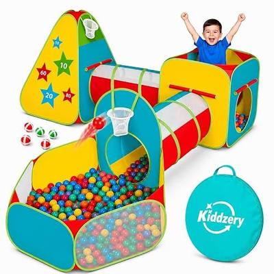 Kids Play Tent for Toddlers, 5pc Toddler Jungle Gym Playset with Ball Pit, Crawl Tunnel and Obstacle Course, Indoor Outdoor Playhouse Toy for Boys and Girls