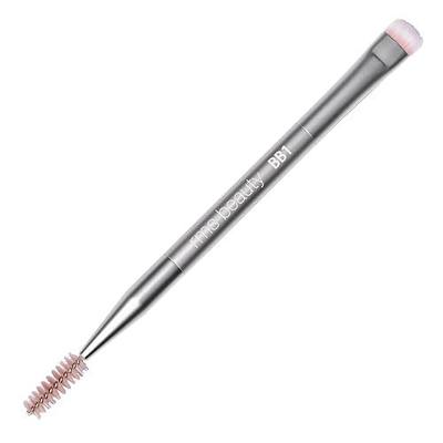 RMS Beauty Back2Brow Brush - Dual Ended Angled Eyebrow Brush with Spoolie - Premium Synthetic Bristle Eye Brow Grooming Shaper & Blending Tool