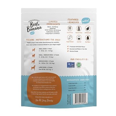 Beef & Banana 12 oz. Dog Jerky Treat | Human Grade | High Protein