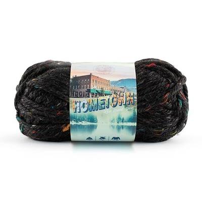 Lion Brand Yarn Hometown Yarn, Super-Bulky Yarn for Knitting, Crocheting, and Crafting, 1 Pack, Cambridge Tweed | Super Bulky Acrylic Fiber for Warm Crochet Blankets, Knit Winter Hats, Chunky Cardigans, Soft Scarves, Weaving