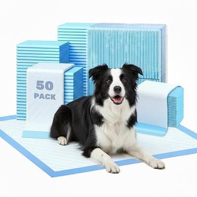 FluffyDream Super Absorbent Waterproof Dog and Puppy Pet Training Pad, Housebreaking Pet Pad,Blue (17.6"x23.6" (50PCS))
