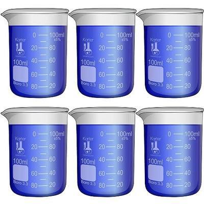 100ml Beaker, Low Form Griffin, Borosilicate 3.3 Glass, Double Scale, Graduated, Karter Scientific 247F2 (Pack of 6)