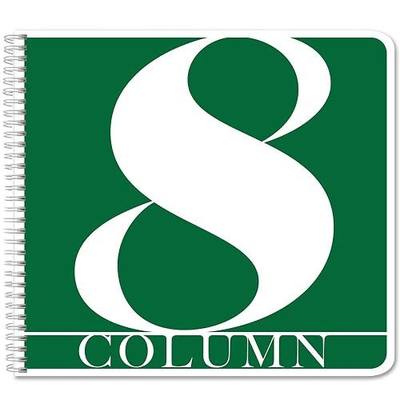 BookFactory 8 or 16 Column Log Book/Eight Columns Logbook/Notebook (Columnar Format) - 100 Pages, 12'' x 11'', Wire-O (Made in USA) | Columnar Notebook, 12'' x 11'' - Made in USA