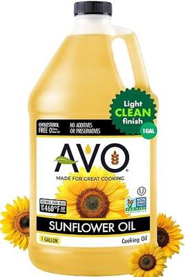 AVO High-Oleic Sunflower Oil for General Cooking, 1 Gallon, Non-GMO Certified, Neutral Flavor Cooking Oil