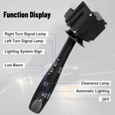 Turn Signal Switch Headlight Dimmer Switch Fit for 2004-2012 Che-vy Malibu 2005-2011 Pontiac G6 2007-2009 Saturn Aura Replace D6253E 20940369 D6212E SW8004 by Sikawai
