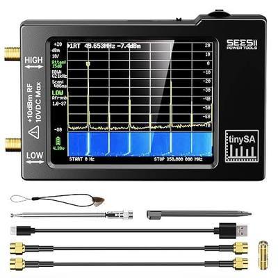 Portable TinySA Spectrum Analyzer,SEESII Upgraded V0.3.1 Handheld Tiny Frequency Analyzer 100kHz to 960MHz MF/HF/VHF UHF Input,Signal Generator with 2.8 inch Touch Screen with ESD Protect Function