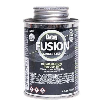 Oatey Fusion 4 Oz. Single-Step Medium Bodied Clear Priming PVC Cement - 1 Each