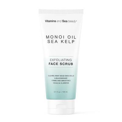 Exfoliating Face Scrub with Monoi Oil & Sea Kelp – Clarifying & Firming Facial Exfoliator with Natural Pumice – Vegan, Paraben-Free, 5.1 fl oz