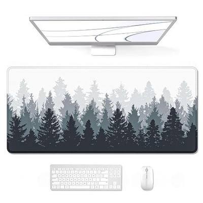 Auhoahsil Desk Mouse Pad, Oversized Forest Desk Mat 35.4 x 15.7 Inch, Extended Long Gaming Mousepad Non-Slip Rubber Base Stitched Edges XXL Ultra Large Thin Full Desk Pad for PC Laptop Gaming Work