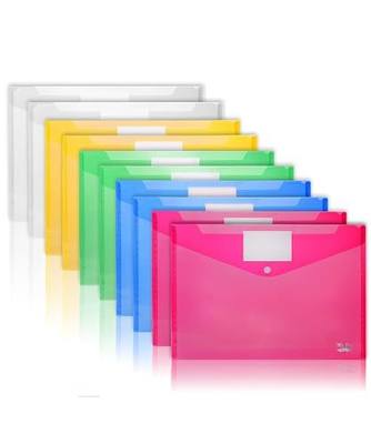 Mr. Pen- Plastic Envelopes, 10 Pack, A4, Letter Size | Plastic Envelopes with Snap Closure
