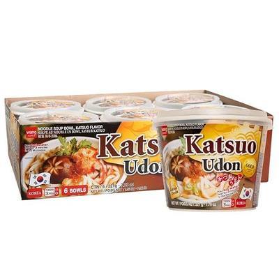 Wang Katsuo Udon Bowl, Rich and Sweet, Noodles Made for Slurping, 7.79 Ounce, Pack of 6