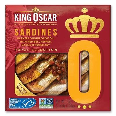 King Oscar Royal Selection Sardines EVOO Red Bell Pepper, 3.75oz 10-Pk