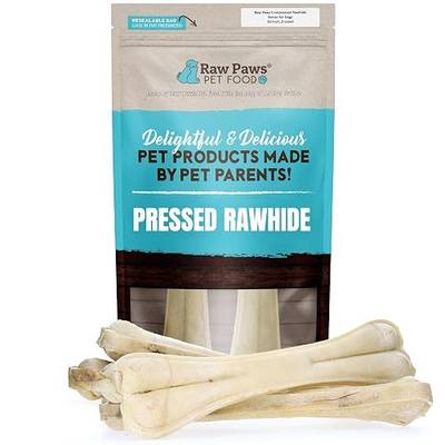 Raw Paws Compressed Rawhide Bones for Dogs, 12-inch, 2-ct - Large Dogs | Packed in USA - Free-Range Pressed Rawhide Bone Chews - Long Lasting Dog Chews - No Artificial Flavors or Preservatives