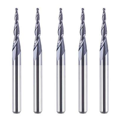 SpeTool 5Pc/Pack Tapered Cone 1/8 End Mills 0.5MM Cutting Radius(1.0mm Diameter) 3D Wood Engrave CNC Router Bits Tools