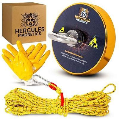 1000 lb Magnet Fishing Kit with 100ft Rope and Carabiner, Ultra Powerful for Rivers and Lakes, Strong Treasure Hunting Magnet, Great Holiday Gift