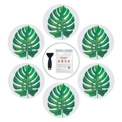 Secopad Non Slip Bathtub Stickers, 10 PCS Large Leaves Adhesive Anti Slip Decal Treads for Shower and Bath Tub with Premium Scraper