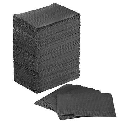 JMU 125 Pack Dental Bibs, Black Dental Bibs Disposable,13" x 18" Tattoo Bib | 2-Ply Paper 1-Ply Film, Waterproof