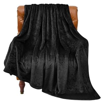 BEDELITE Fleece Blanket Black Throw Blankets for Couch & Bed, Luxury Plush Cozy Fuzzy Blanket 50x60 inches, Super Soft Warm Lightweight Throw Blanket for Travel Camping