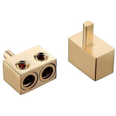 Dual 0/2/4 Gauge to 0/2/4 Gauge Amp Input Reducers Copper Alloy Gold(1 Pair)