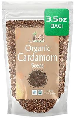 Jiva Organics Organic Cardamom Seeds Black (Decorticated) 3.5 Ounce Bag - Premium, Non-GMO