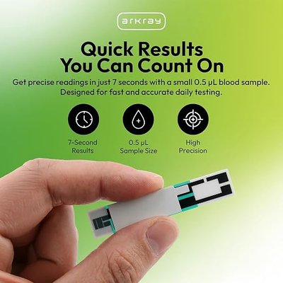 ARKRAY GLUCOCARD Vital Blood Glucose Test Strips – No Coding Required, Fast 7-Second Results, 0.5 Microliter Sample Size – Compatible with GLUCOCARD Vital Glucose Meter, 150 Count (3 Packs of 50)