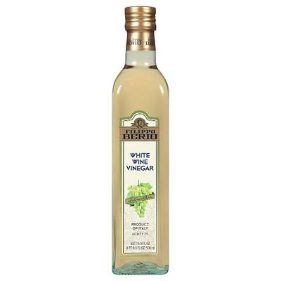 Filippo Berio Italian White Wine Vinegar, 16.9 Ounce Glass Bottle, Gluten Free, Lactose Free, Non-GMO