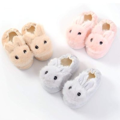 DADAWEN Toddler Boys Girls Soft Plush Slippers Cartoon Cute Animal Warm House Shoes