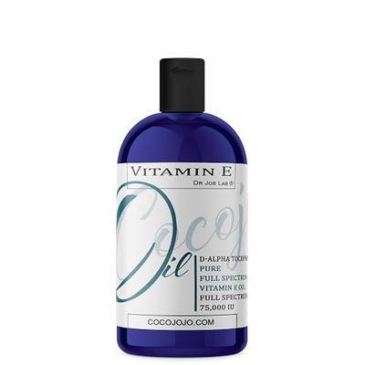 cocojojo Vitamin E Oil - Pure, Full Spectrum, Undiluted, D Alpha Tocopherol, 75,000 IU - 16 oz - For Skin Hair Nails Body Care Hydrating Rejuvenating - Packaging May Vary