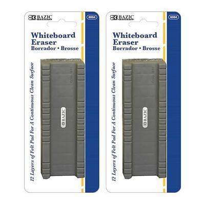 BAZIC Products Peel-Away Whiteboard Eraser, 12 Sheets, 2-Pack | wipes dry erase marker and chalk cleanly from boards