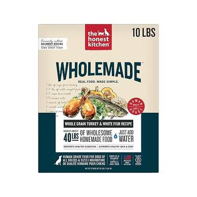 The Honest Kitchen Human Grade Wholemade Dehydrated Whole Grain Dog Food, Whole Grain Turkey and White Fish, 10lbs