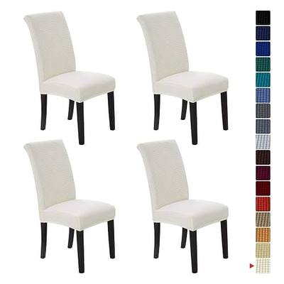 Stretch Chair Covers for Dining Room Set of 4, Removable Washable Dining Room Chair Covers, Dining Chair Slipcovers Seat Protector, Great for Home and Banquet Decoration (Ivory, 4 Pack)